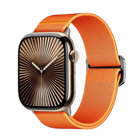 For Apple Watch 42mm / 41mm / 40mm / 38mm Kalebol Bull Bead Buckle Elastic Nylon Watch Band(Orange) by Kalebol