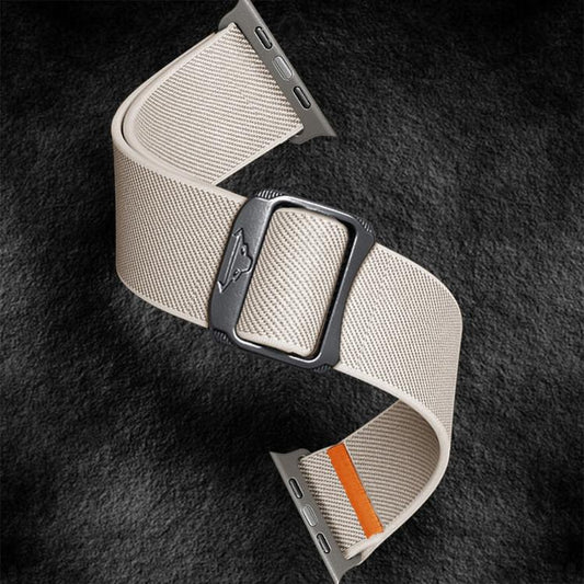 For Apple Watch 42mm / 41mm / 40mm / 38mm Kalebol Bull Bead Buckle Elastic Nylon Watch Band(Starlight) by Kalebol