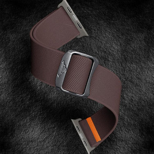 For Apple Watch 42mm / 41mm / 40mm / 38mm Kalebol Bull Bead Buckle Elastic Nylon Watch Band(Smoky Purple) by Kalebol