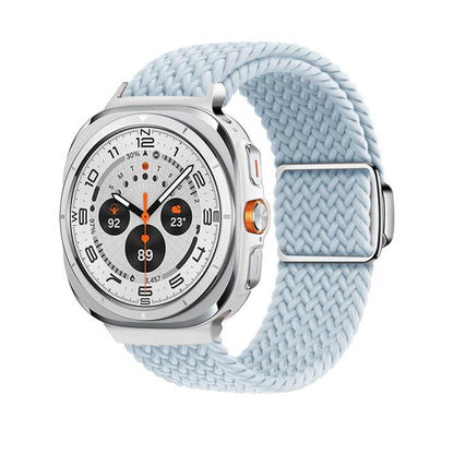 For Samsung Galaxy Watch Ultra 47mm / Ultra 2025 Kalebol Braided Loop Magnetic Silver Buckle Watch Band(Fog Blue) by Kalebol