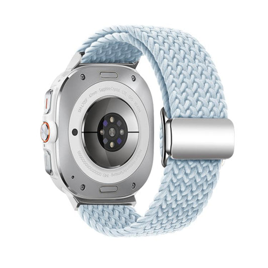 For Samsung Galaxy Watch Ultra 47mm / Ultra 2025 Kalebol Braided Loop Magnetic Silver Buckle Watch Band(Fog Blue) by Kalebol