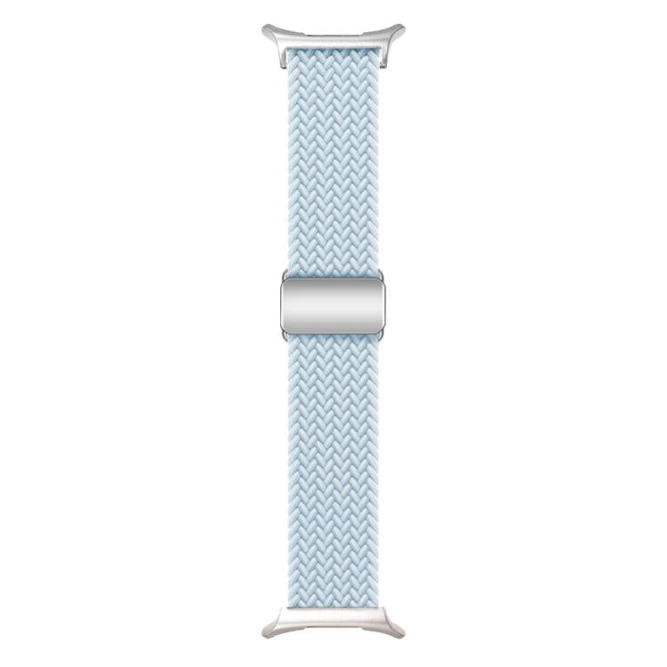 For Samsung Galaxy Watch Ultra 47mm / Ultra 2025 Kalebol Braided Loop Magnetic Silver Buckle Watch Band(Fog Blue) by Kalebol