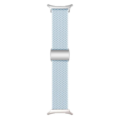 For Samsung Galaxy Watch Ultra 47mm / Ultra 2025 Kalebol Braided Loop Magnetic Silver Buckle Watch Band(Fog Blue) by Kalebol