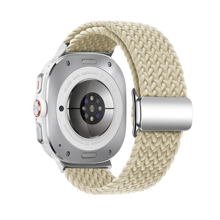 For Samsung Galaxy Watch Ultra 47mm / Ultra 2025 Kalebol Braided Loop Magnetic Silver Buckle Watch Band(Starlight) by Kalebol