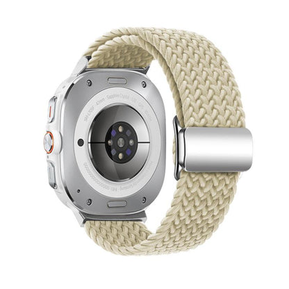 For Samsung Galaxy Watch Ultra 47mm / Ultra 2025 Kalebol Braided Loop Magnetic Silver Buckle Watch Band(Starlight) by Kalebol