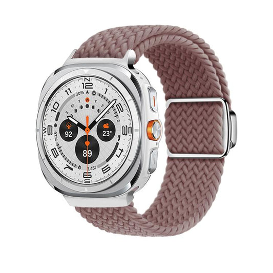 For Samsung Galaxy Watch Ultra 47mm / Ultra 2025 Kalebol Braided Loop Magnetic Silver Buckle Watch Band(Smoky Purple) by Kalebol
