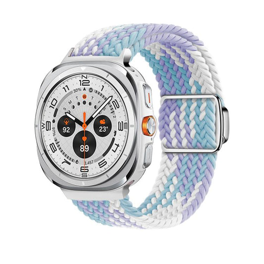 For Samsung Galaxy Watch Ultra 47mm / Ultra 2025 Kalebol Braided Loop Magnetic Silver Buckle Watch Band(Violet) by Kalebol