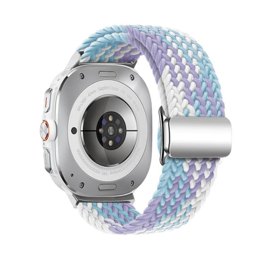 For Samsung Galaxy Watch Ultra 47mm / Ultra 2025 Kalebol Braided Loop Magnetic Silver Buckle Watch Band(Violet) by Kalebol