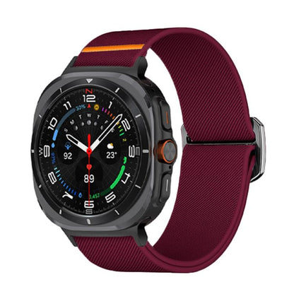 For Samsung Galaxy Watch Ultra 47mm / Ultra 2025 Kalebol Elastic Nylon Watch Band(Wine Red) by Kalebol