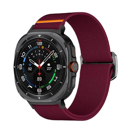 For Samsung Galaxy Watch Ultra 47mm / Ultra 2025 Kalebol Elastic Nylon Watch Band(Wine Red) by Kalebol
