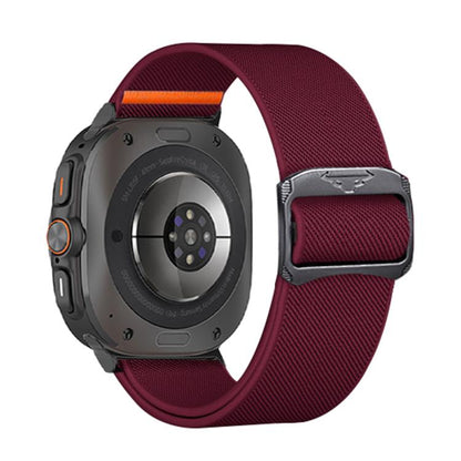 For Samsung Galaxy Watch Ultra 47mm / Ultra 2025 Kalebol Elastic Nylon Watch Band(Wine Red) by Kalebol