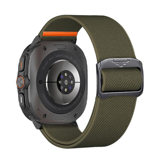 For Samsung Galaxy Watch Ultra 47mm / Ultra 2025 Kalebol Elastic Nylon Watch Band(Army Green) by Kalebol