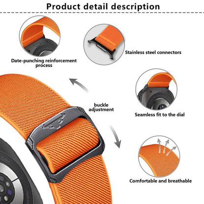 For Samsung Galaxy Watch Ultra 47mm / Ultra 2025 Kalebol Elastic Nylon Watch Band(Orange) by Kalebol