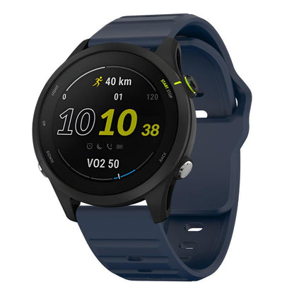 20mm Kalebol Wave Pattern Studded Buckle Silicone Watch Band(Dark Blue) by Kalebol