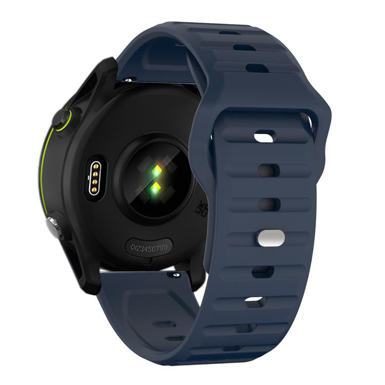 20mm Kalebol Wave Pattern Studded Buckle Silicone Watch Band(Dark Blue) by Kalebol