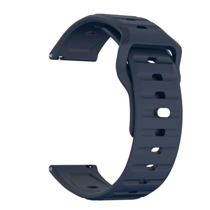 20mm Kalebol Wave Pattern Studded Buckle Silicone Watch Band(Dark Blue) by Kalebol