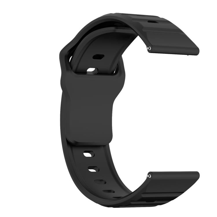 20mm Kalebol Wave Pattern Studded Buckle Silicone Watch Band(Black) by Kalebol