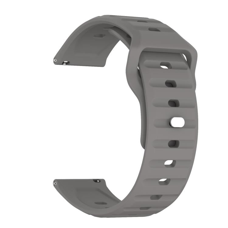 20mm Kalebol Wave Pattern Studded Buckle Silicone Watch Band(Grey) by Kalebol