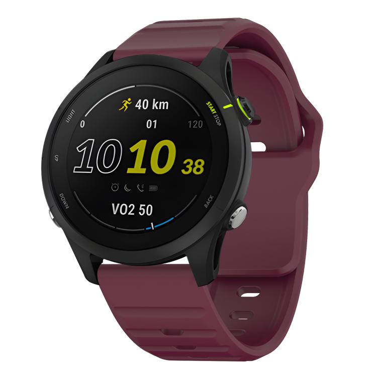 20mm Kalebol Wave Pattern Studded Buckle Silicone Watch Band(Wine Red) by Kalebol