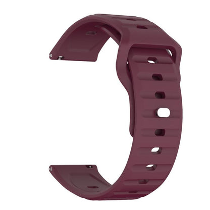 20mm Kalebol Wave Pattern Studded Buckle Silicone Watch Band(Wine Red) by Kalebol