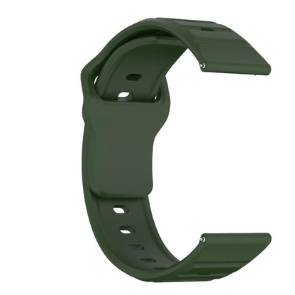 20mm Kalebol Wave Pattern Studded Buckle Silicone Watch Band(Army Green) by Kalebol