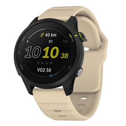 20mm Kalebol Wave Pattern Studded Buckle Silicone Watch Band(Cream Color) by Kalebol