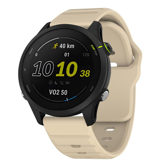 20mm Kalebol Wave Pattern Studded Buckle Silicone Watch Band(Cream Color) by Kalebol