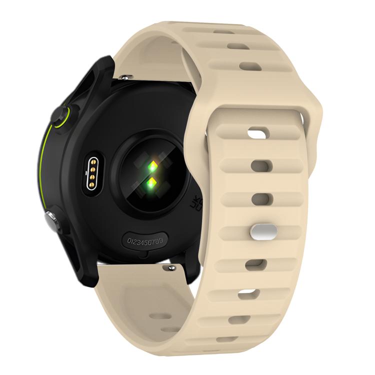 20mm Kalebol Wave Pattern Studded Buckle Silicone Watch Band(Cream Color) by Kalebol