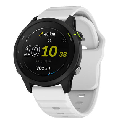 22mm Kalebol Wave Pattern Studded Buckle Silicone Watch Band(White) by Kalebol