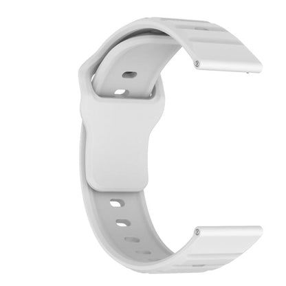22mm Kalebol Wave Pattern Studded Buckle Silicone Watch Band(White) by Kalebol