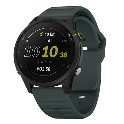 22mm Kalebol Wave Pattern Studded Buckle Silicone Watch Band(Dark Green) by Kalebol