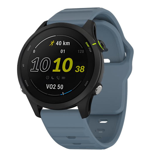 22mm Kalebol Wave Pattern Studded Buckle Silicone Watch Band(Navy Blue) by Kalebol