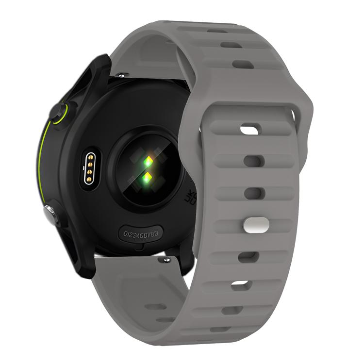 22mm Kalebol Wave Pattern Studded Buckle Silicone Watch Band(Grey) by Kalebol