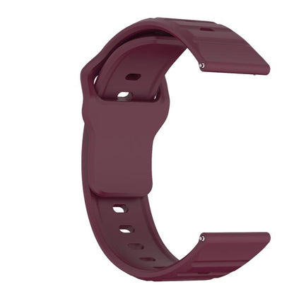 22mm Kalebol Wave Pattern Studded Buckle Silicone Watch Band(Wine Red) by Kalebol