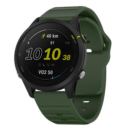 22mm Kalebol Wave Pattern Studded Buckle Silicone Watch Band(Army Green) by Kalebol