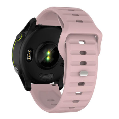 22mm Kalebol Wave Pattern Studded Buckle Silicone Watch Band(Rose Pink) by Kalebol