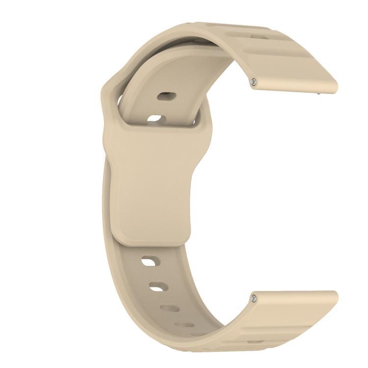 22mm Kalebol Wave Pattern Studded Buckle Silicone Watch Band(Cream Color) by Kalebol