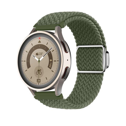 20mm Kalebol Nylon Braided Loop Magnetic Buckle Watch Band(Dark Olive Gree) by Kalebol