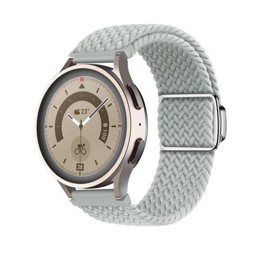 20mm Kalebol Nylon Braided Loop Magnetic Buckle Watch Band(Light Grey) by Kalebol