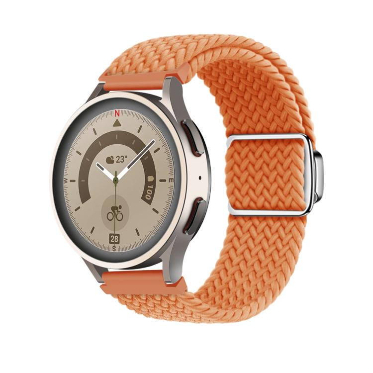 22mm Kalebol Nylon Braided Loop Magnetic Buckle Watch Band(Orange) by Kalebol