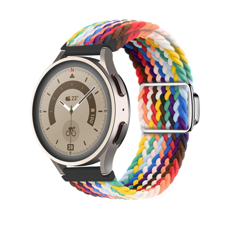 22mm Kalebol Nylon Braided Loop Magnetic Buckle Watch Band(Official Rainbow) by Kalebol