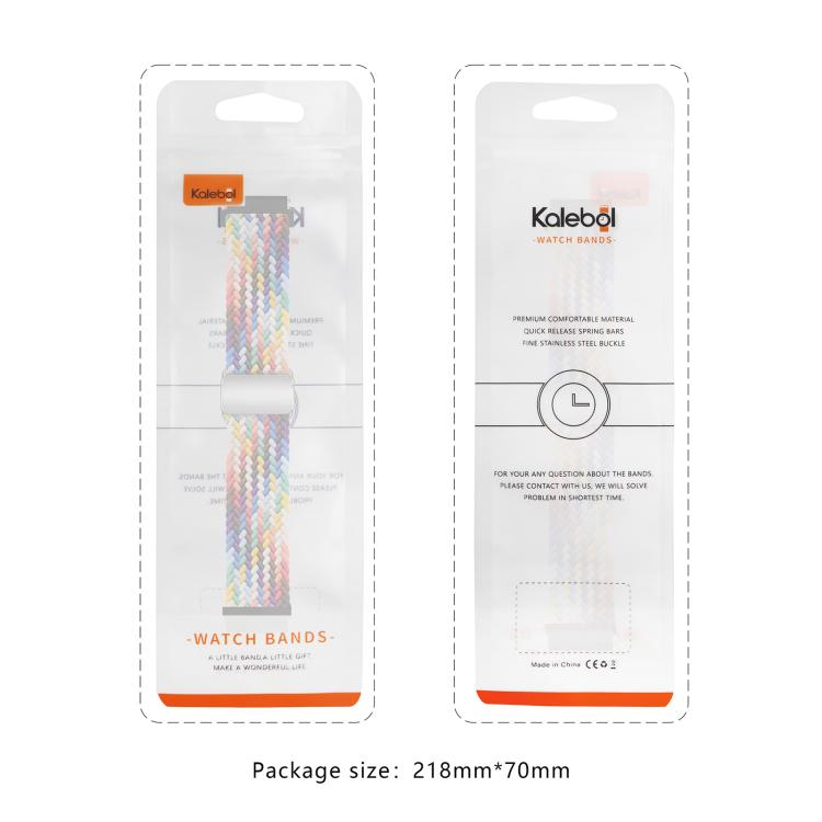 20mm Kalebol Nylon Braided Loop Magnetic Buckle Watch Band(Starlight Colorful) by Kalebol