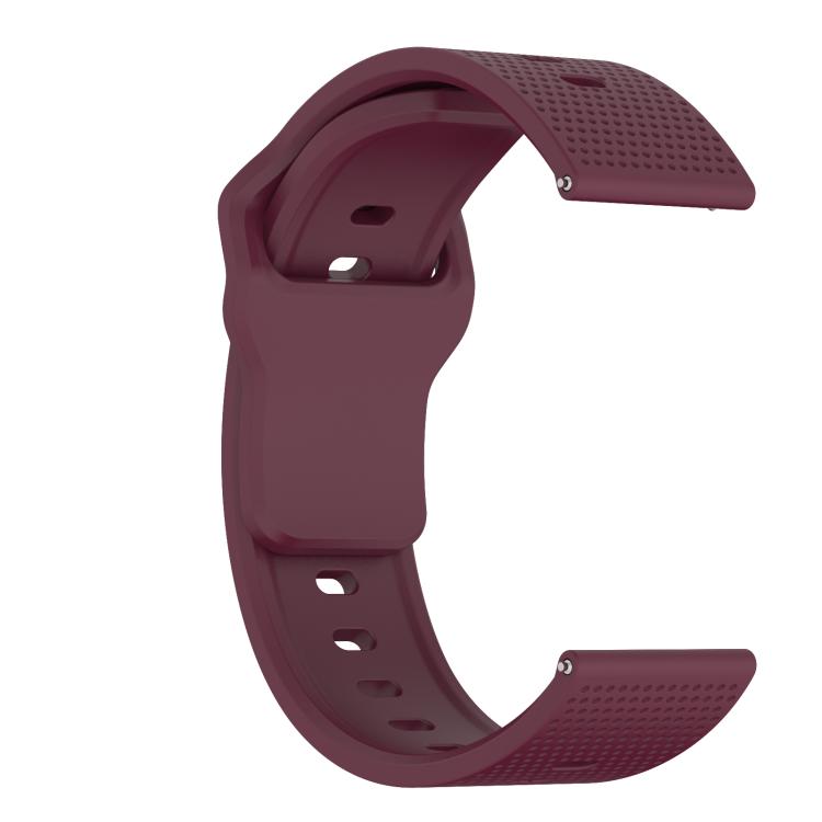 20mm Kalebol Dot Studded Buckle Silicone Watch Band(Wine Red) by Kalebol