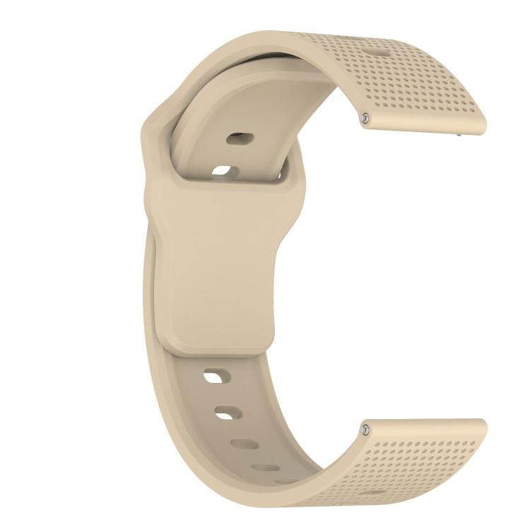 20mm Kalebol Dot Studded Buckle Silicone Watch Band(Cream Color) by Kalebol