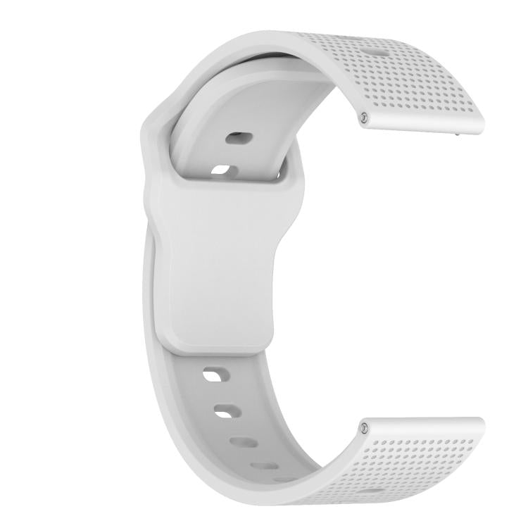 22mm Kalebol Dot Studded Buckle Silicone Watch Band(White) by Kalebol