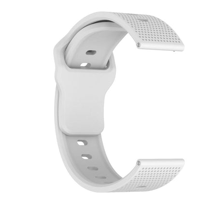 22mm Kalebol Dot Studded Buckle Silicone Watch Band(White) by Kalebol