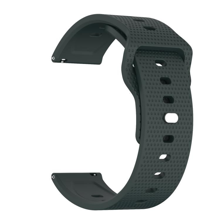 22mm Kalebol Dot Studded Buckle Silicone Watch Band(Dark Green) by Kalebol