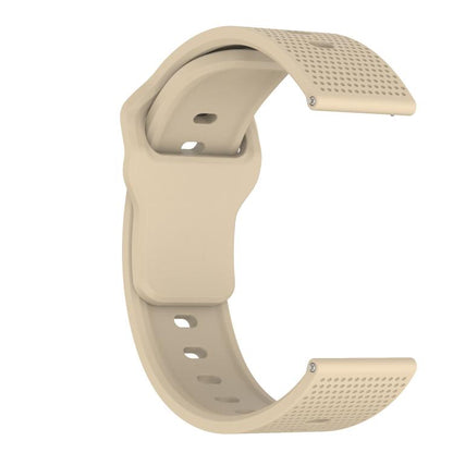 22mm Kalebol Dot Studded Buckle Silicone Watch Band(Cream Color) by Kalebol