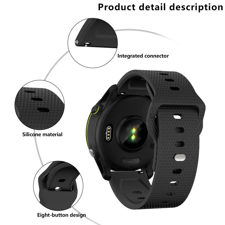 22mm Kalebol Dot Studded Buckle Silicone Watch Band(Black) by Kalebol