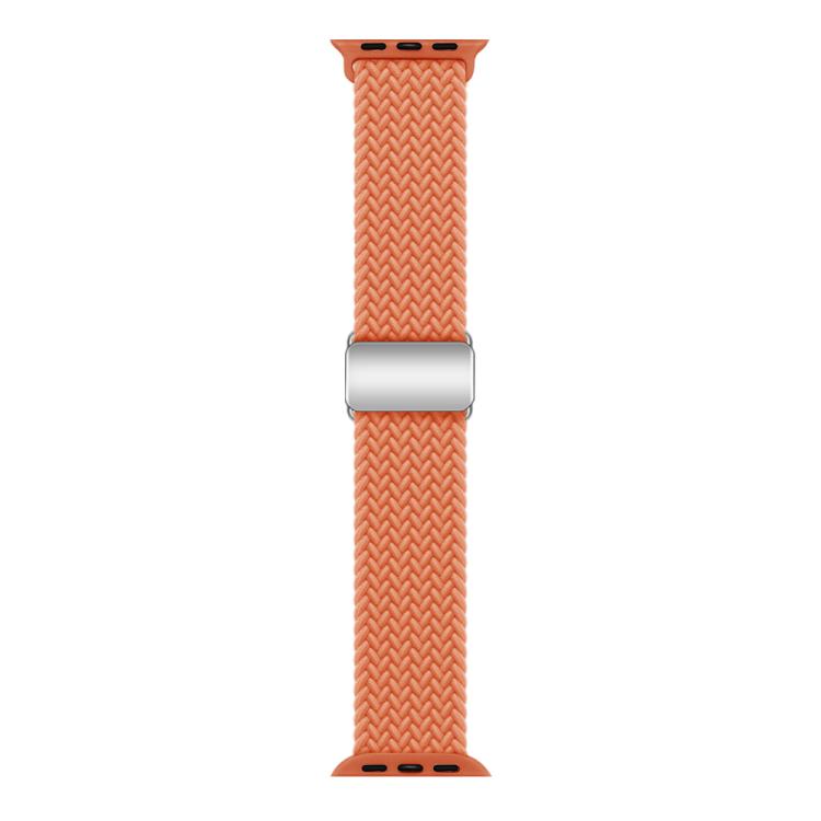 For Apple Watch 46mm / 49mm / 45mm / 44mm Kalebol Nylon Loop Magnetic Buckle Watch Band(Orange) by Kalebol